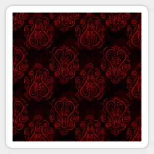 Red Dark Royal Ornament Pattern Sticker